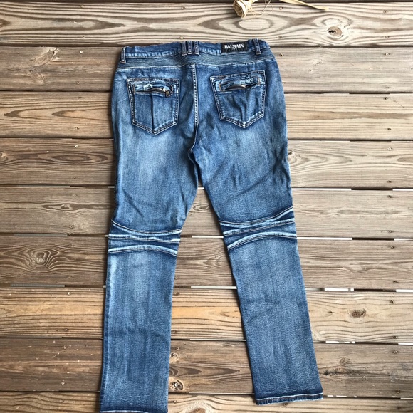 dark blue balmain jeans